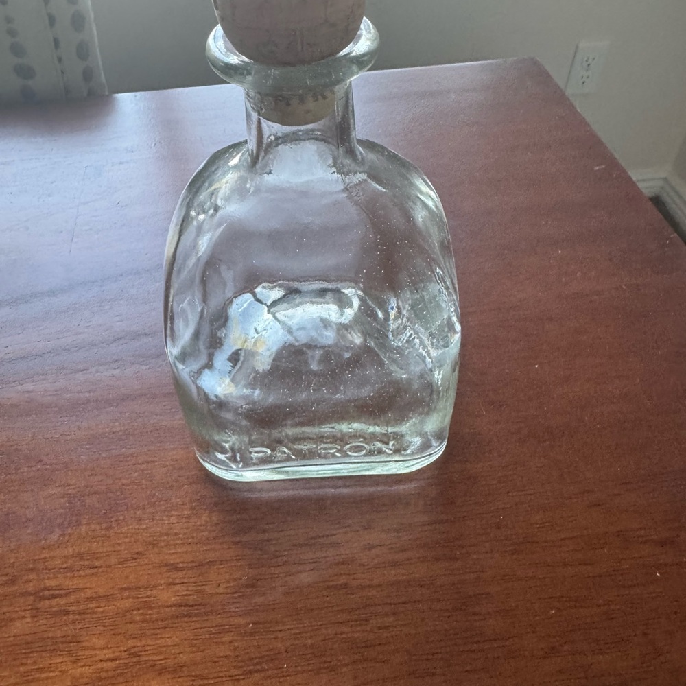Patron glass bottle with Cork Stopper